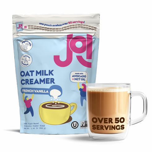 Oat Milk Coffee Creamer, French Vanilla. Makes over 50 servings. Vegan, Non-Dairy,