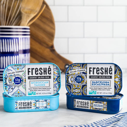 Pack (4 Pack) (4.25oz Fresh Canned Salmon Variety - Mediterranean Style Atlantic Salmon in Olive Oil with Lemon