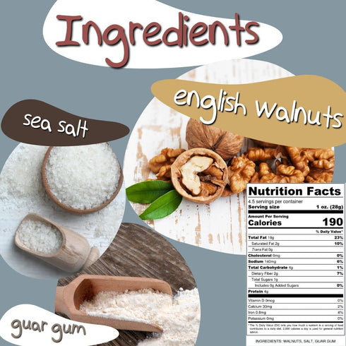 3 4.5 Oz, 3-Pack Crazy Go Nuts Walnuts Plain with Sea Salt - Glazed Walnuts, Vegan, Low Carb, Gluten Free