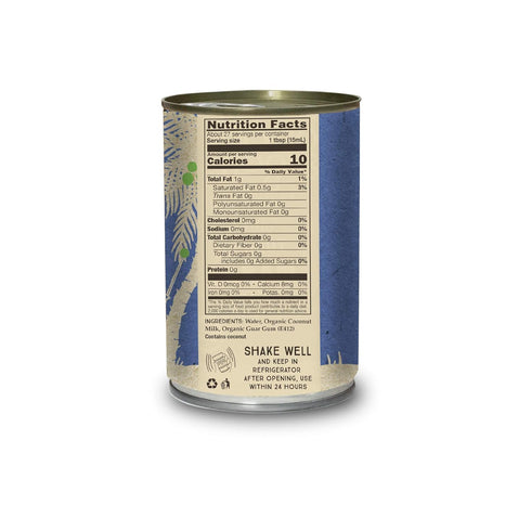 13.5 oz (Pack 12) CocoGoodsCo Vietnam Single-Origin Organic Coconut Milk Lite/Light/Low-fat fl. - Gluten-free, Non-GMO
