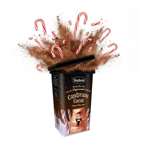 STEPHEN'S 14 oz (Pack 3) Stephens Gourmet Dark Chocolate Candy Cane Hot Cocoa Mix, Rich & Creamy Peppermint Cocoa