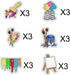 Slime Cupcake Toppers 18 pcs - Painting Themed Art Happy Birthday Decor for Boy Girl Party Supplies