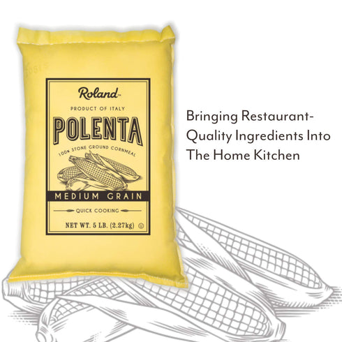 5 Lb Roland Foods Medium Grain Yellow Polenta from Italy, Bag