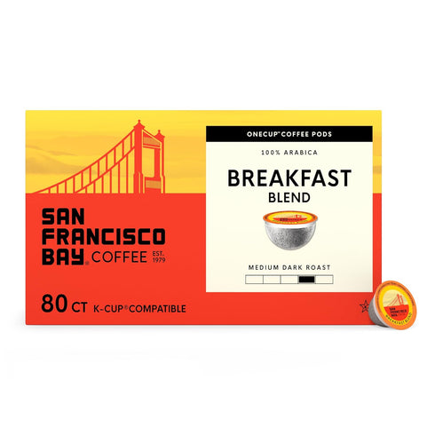 San Francisco Bay K-Cup Coffee Pods, Breakfast Blend (30 ct), Medium Roast,