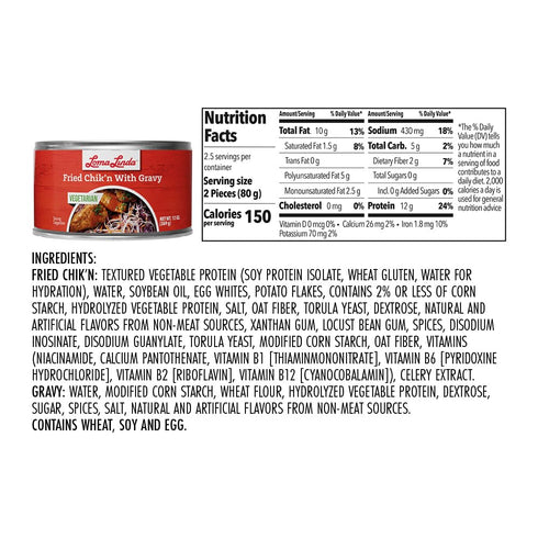 (13 oz.), 3 Pack) Loma Linda - Plant Based Meats (Fried Chik'n with Gravy
