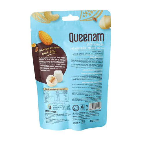 Queenam Premium Vietnamese Chocolate Flavored Nuts Natural Fruit Flavor Healthy Snack with Almond, Macadamia & Cashew