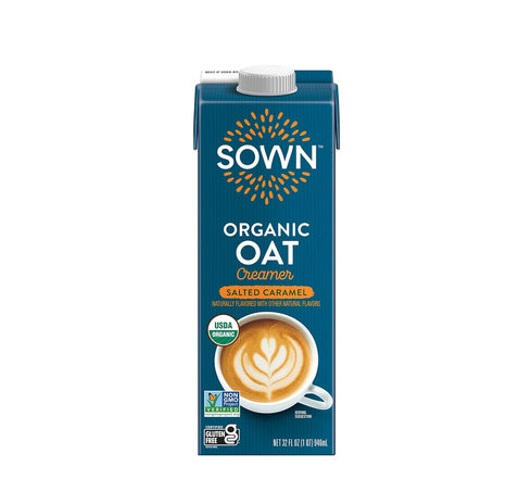 32oz (Pack 6) SOWN Organic Oat Creamer Salted Caramel - Barista Oat Milk Non Dairy Coffee Creamer - Plant Based