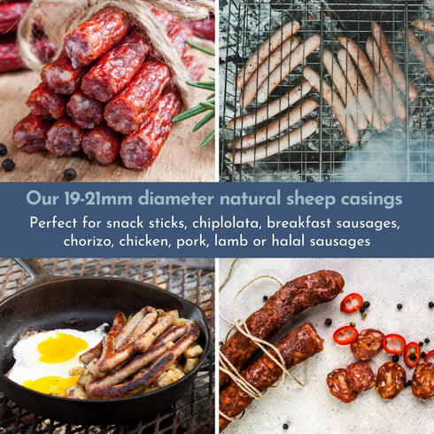 19mm 131ft, 22lb Snack Stick Casings - natural LAMB/SHEEP casings for sausage making. casing. Ideal sausage casings