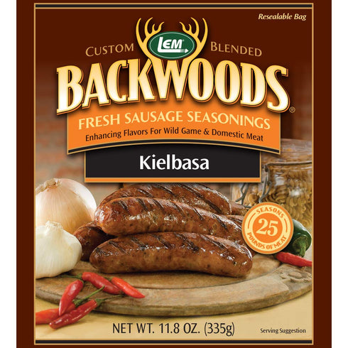 LEM Products Backwoods Kielbasa Fresh Sausage Seasoning, 11.8 Ounce Packet for 25 Pounds of Meat