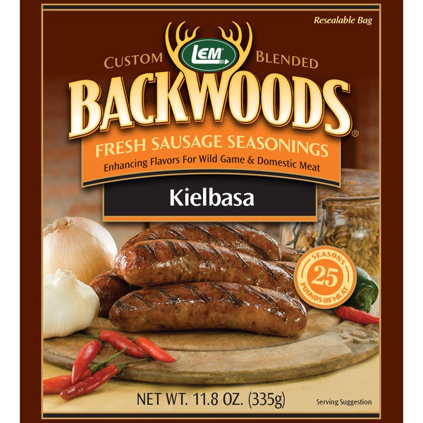 LEM Products Backwoods Kielbasa Fresh Sausage Seasoning, 11.8 Ounce Packet for 25 Pounds of Meat