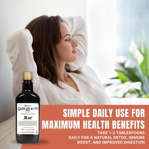 12.5 oz, Yoders Good Health Recipe Apple Cider Vinegar Liquid Complex, Amish Harvest Herbal Tonic with Elderberry