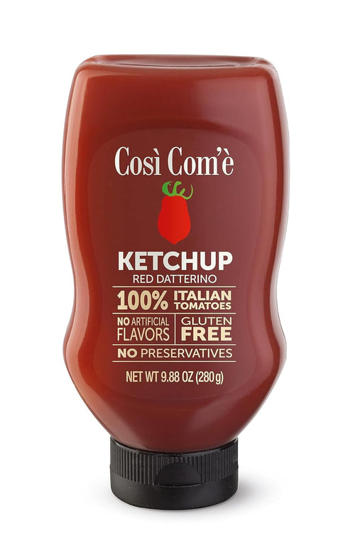 Cosi Come Italian Tomato Ketchup All-Natural Ketchup Made with Sun-Ripened Italian Tomatoes,