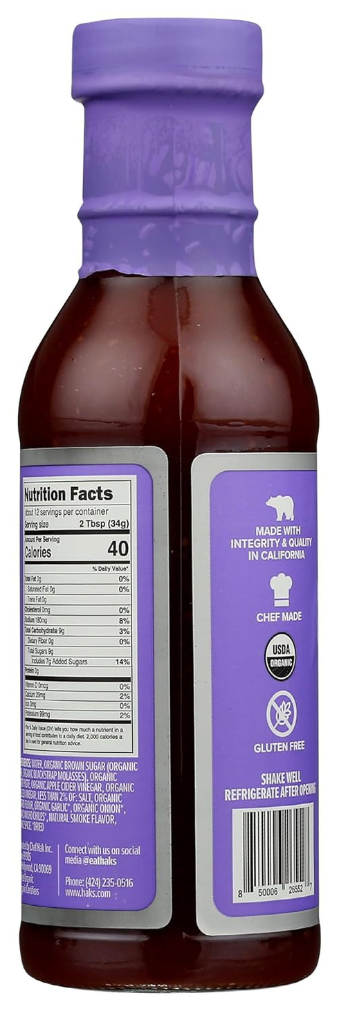 HAKS Organic Brown Sugar Roasted Garlic Bbq Sauce, 14.25 OZ