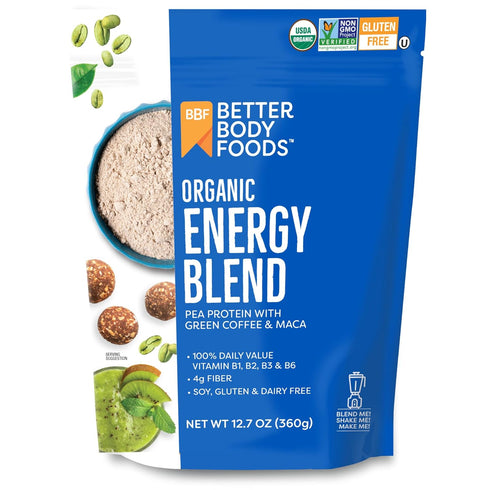 BetterBody Foods Organic Energy Blend, Plant-Based Protein Blend made with Naturally Energizing