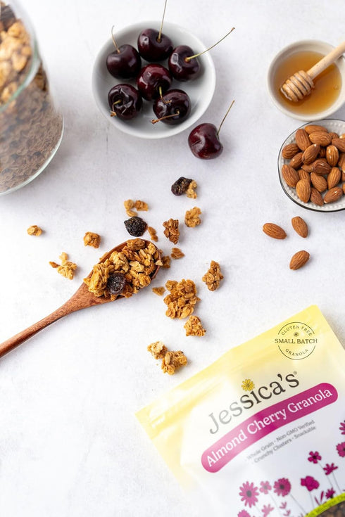 11oz Jessicas Almond Cherry Granola - Handmade, Non-GMO, Gluten-Free, Whole Grain