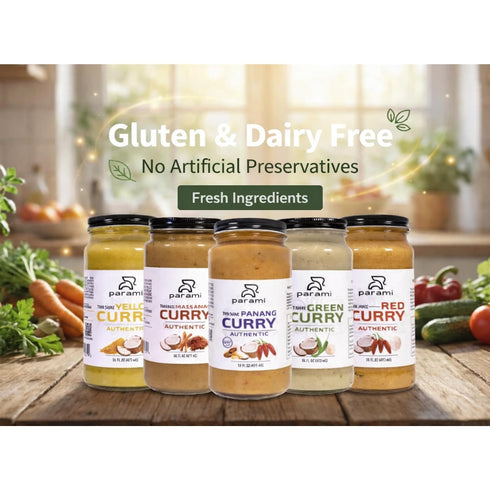 16 OZ Pack 3) Parami Thai Curry Sauce Size (Gluten Free, Dairy Free, Nut Free) (Massaman