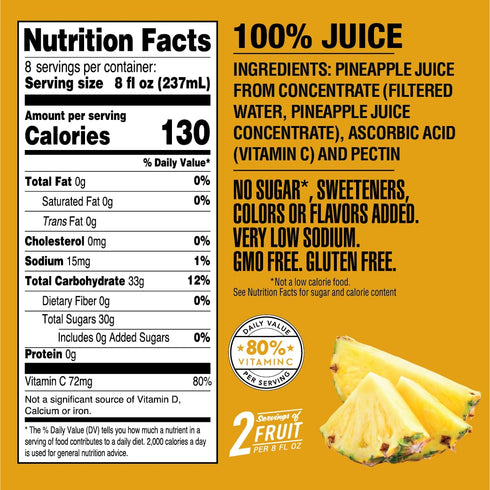 64 Oz Langer, Pineapple Juice with Vitamin C, Fl Bottle