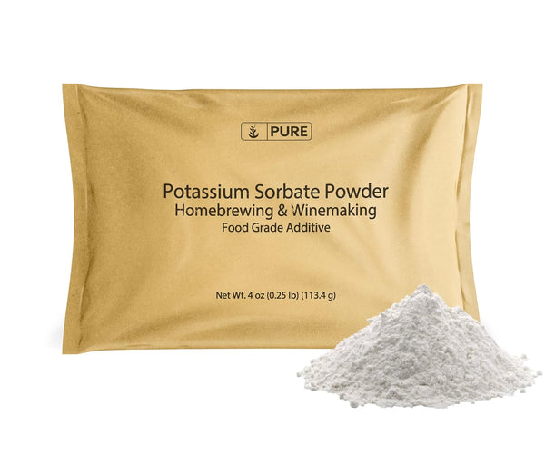 Potassium Sorbate Pure Original Ingredients (4 oz) Food Grade Additive & Preservative for Homebrewing & Winemaking