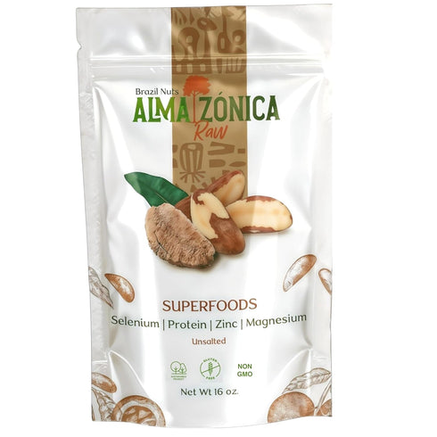 ALMA ZNICA Raw Brazil Nuts 1 lb (16 oz) Wild Harvested, Unsalted, Whole, High