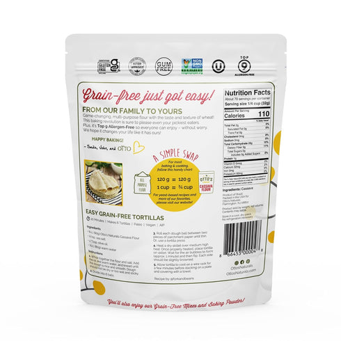 1-to-1 5 lb Otto's Naturals Multi-Purpose Cassava Flour, Non-GMO, Gluten-Free, Grain, Nut and Gum-Free, Wheat