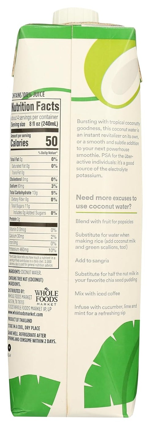 365 33.8 Oz by Whole Foods Market, Coconut Water, Fl