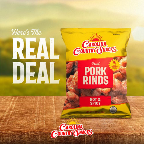 6 (1.75oz Fried Pork Rinds Hot and Spicy bags each)