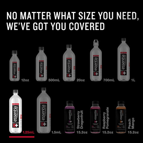 99.9% 9.5 42.3 Oz (Pack 12) Essentia Water LLC , Pure, Infused with Electrolytes for a Smooth Taste, pH or Higher;