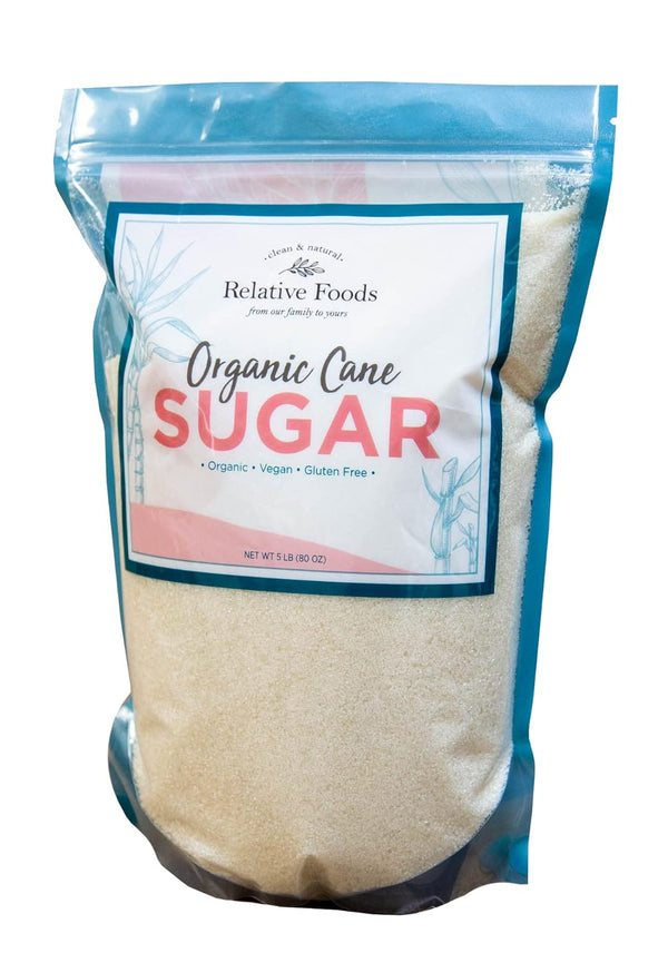 Organic Cane Sugar Crystals (5lb sugar packet) - Preservative & bone-char free,