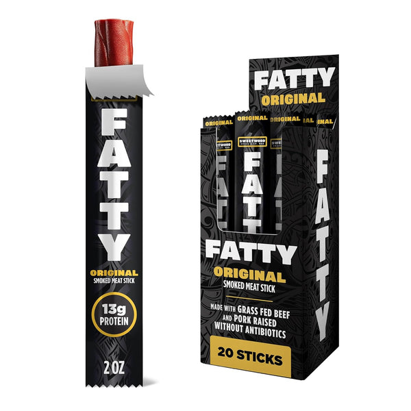 FATTY Meat Sticks, Made with Grass Fed Beef, Pork Raised Without Antibiotics,