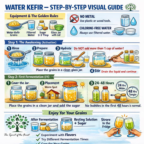 The Spirit Of The Forest Live DORMANT ENDLESS Fresh Water Kefir Grains DIY Fermented Probiotic Drink Enhances Gut