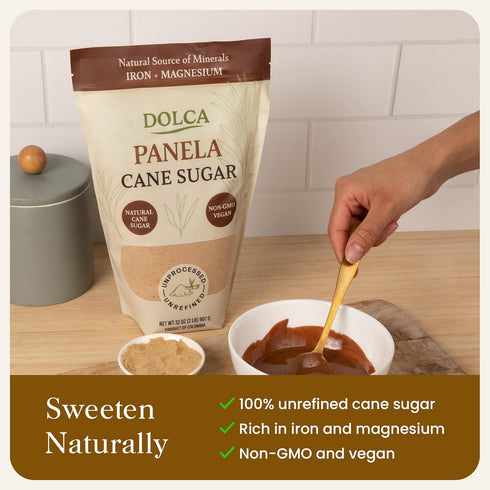 1:1 Dolca Panela Unrefined Cane Sugar from Evaporated Cane Juice Granulated Panela with Rich Caramel Flavor Replacement