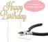 Happy Birthday Cake Topper - Premium Gold Metal, Sparkly Rhinestone Decoration Makes a Great Centerpiece