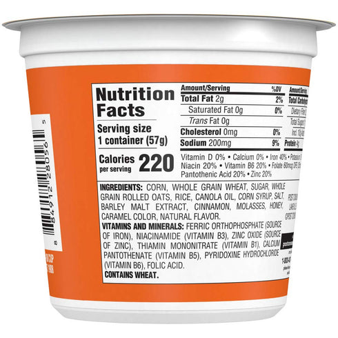 2 oz (Pack 12) Honey Bunches of Oats Honey Roasted Breakfast Cereal Cup with Oats and Granola Clusters, Easy On-The-Go
