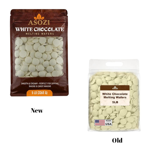 5 LB White Chocolate Melting Wafers Resealable Bag, Chocolate Melts Smooth & Creamy Candy Melts for Baking, Dipping