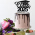 Graduation Party Cake Topper, Class of 2025 Cake Decoration for Graduation Ceremony (Black)