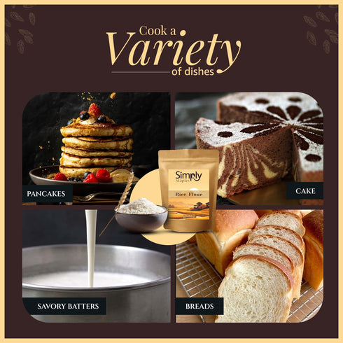 2 lb, Simply Staples White Rice Flour, Freshly Milled, Fine-Ground Gluten-Free Flour for Cooking, Baking & Thickening