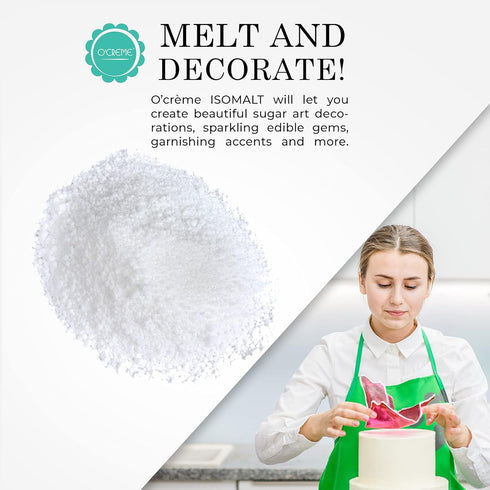 (1 LB) OCreme Isomalt Crystals - Sugar Substitute for Crafting Decorative Accents, Hard Candy, Fancy Crystals