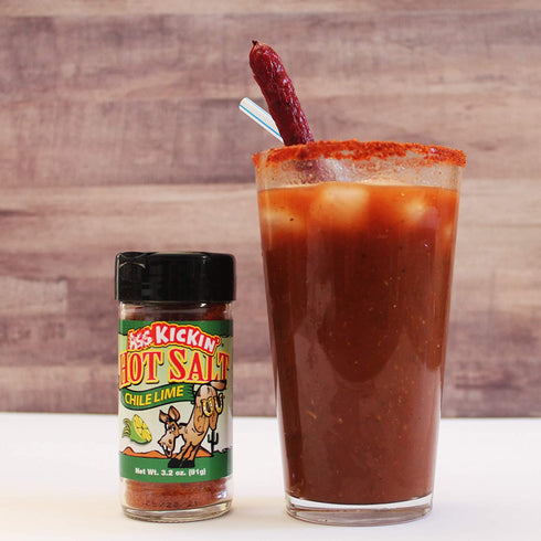 ASS KICKIN' Hot & Chile Lime Salt – 3.2oz Shaker Jar - Perfect Flavored Salt for Popcorn, Margarita, and French Fry