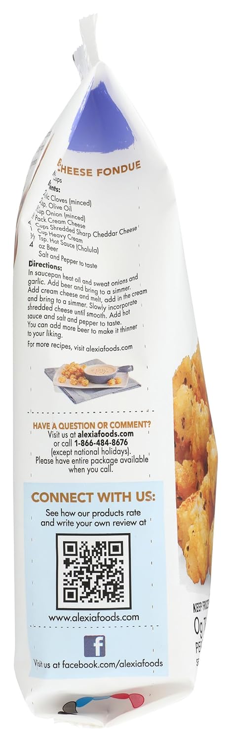 19 OZ ALEXIA FOODS Roasted Garlic And Black Pepper Potato Puffs