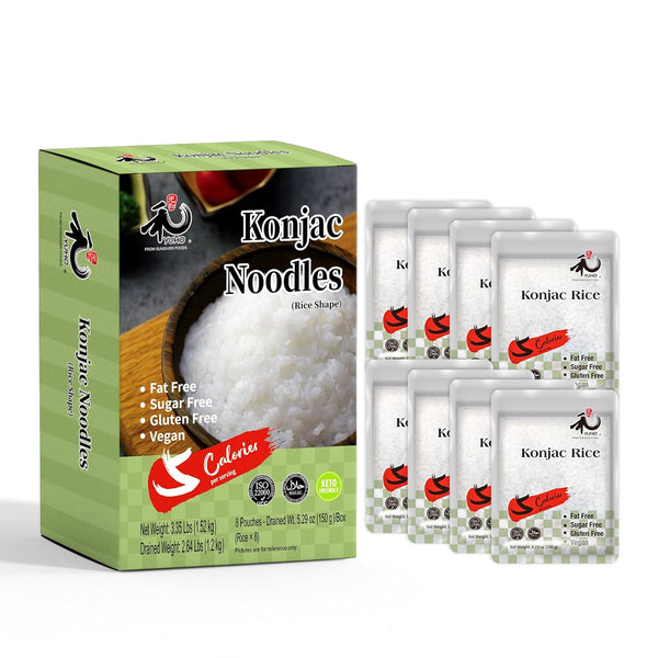 YUHO Shirataki Konjac Keto Rice: Gluten Free Plant Based Low Carbs Vegan