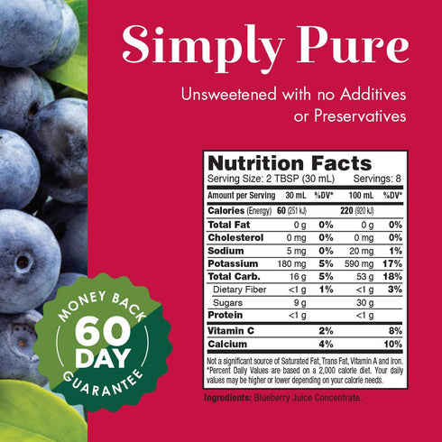 95998: 8oz Dynamic Health Blueberry Cncntrt : Liq, (Btl-Plastic)
