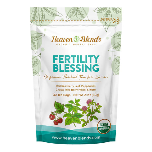 Heaven Blends Fertility Blessing Tea for Women Red Raspberry Leaf, Peppermint, Chaste