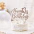 Happy 13th Birthday Cake Topper - Rose Gold Double-Sided Glitter Decorations for Girls