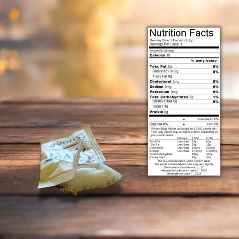 Packets 50 count (2.8g Packaged CMC (50 packets) Sugar Each) with Stir Stick by Products
