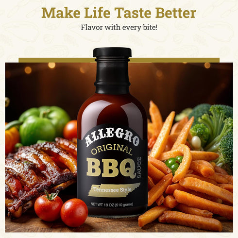18 Oz (Pack 4) ALLEGRO - The Marinate Everything Marinades| Barbecue Sauce for Chicken, Pork, Ribs & Burgers| Hickory