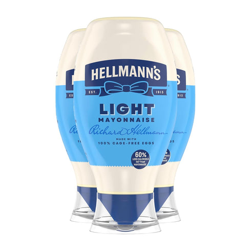 HELLMANN'S Light Mayonnaise Squeeze 20 oz, 3 count