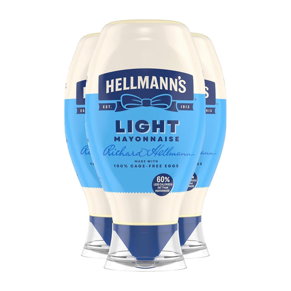 HELLMANN'S Light Mayonnaise Squeeze 20 oz, 3 count