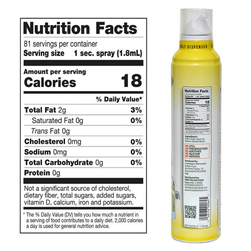 Mantova 100% Extra Virgin Olive Oil Spray, Lemon, 8 Ounce
