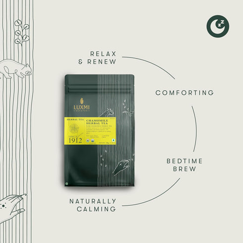 100g 50 Pack Luxmi Estates Chamomile Herbal Tea Loose Leaf Tea | Herbal Tea | Caffeine-Free | Single Ingredient | Cups