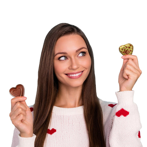 2 Fruidles Valentine's Milk Peanut Butter Chocolate Hearts, Kosher Certified Dairy, Pounds